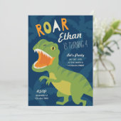 Dino Birthday Party Einladung (Stehend Vorderseite)