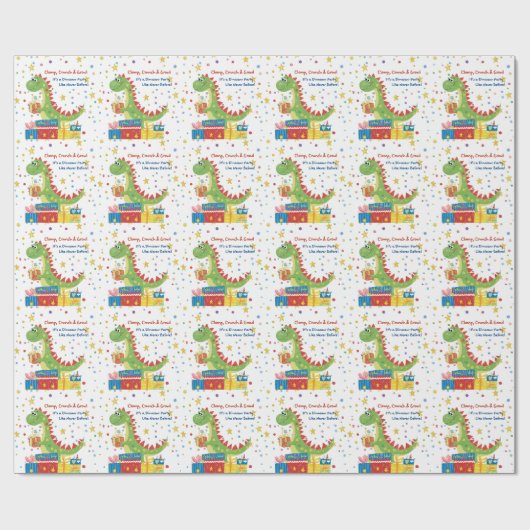 Dino Birthday Party Geschenkpapier (Flach)