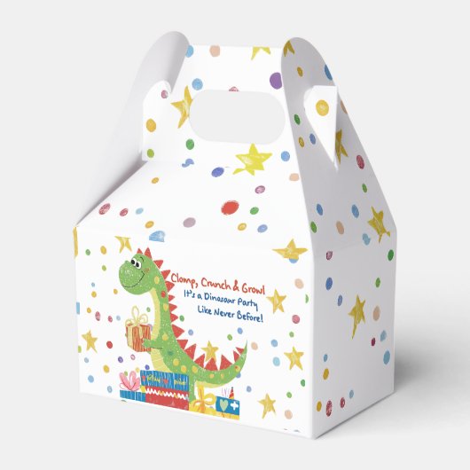 Dino Birthday Party Geschenkschachtel (Vorderseite)