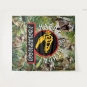 Dino Birthday Party im Hintergrund Wandteppich (Vorderseite (Horizontal))