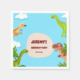 Dino Birthday Party Napkins - Kinder Serviette