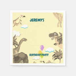 Dino Birthday Party Napkins - Kinder Serviette