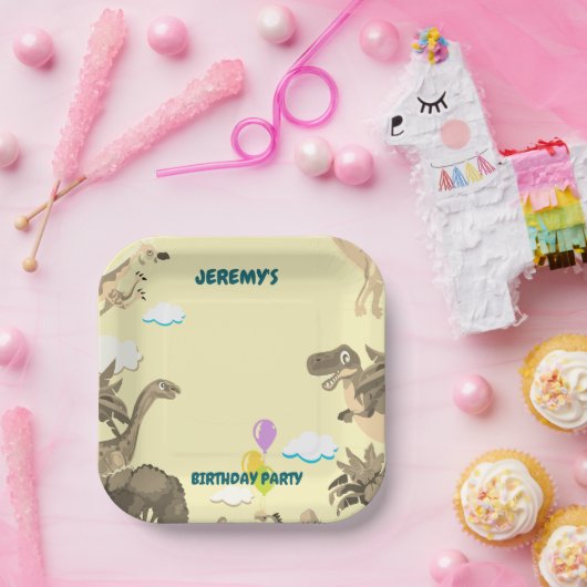 Dino Birthday Party Paper Plate Pappteller (Party)