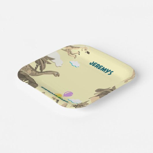 Dino Birthday Party Paper Plate Pappteller (Gewinkelt)