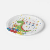 Dino Birthday Party Pappteller (Schrägansicht)