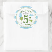 Dino Birthday Party Personalisiert Sticker (Tasche)