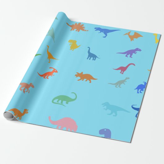 Dino Birthday Wrapping Paper - Kinder Geschenkpapier (Ungerollt)