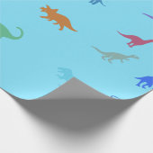 Dino Birthday Wrapping Paper - Kinder Geschenkpapier (Ecke)