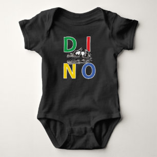 DINO - Black Baby Jersey Bodysuit Strampler