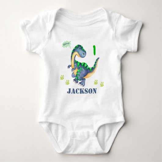 Dino Bodysuit Boy Dinosaur Bodysuit Dino Tshirt (Vorderseite)