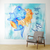 Dino Boy Baby Dusche Hintergrund Wandteppich (Beispiel (Horizontal))