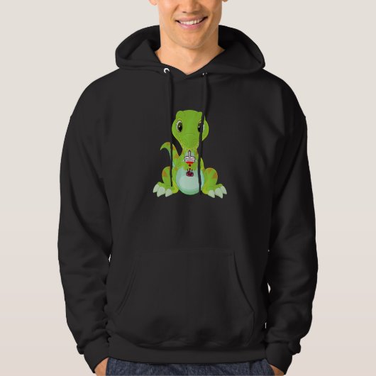 Dino Bubble Tea Lgbt Gay Pride Lgbt Flag   Hoodie (Vorderseite)