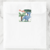 Dino Buddies I Quadratischer Aufkleber (Tasche)