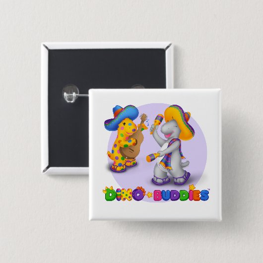 Dino-Buddies™ Knopf - Mariachi-Szene Button (Vorne & Hinten)