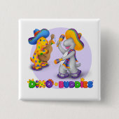 Dino-Buddies™ Knopf - Mariachi-Szene Button (Vorderseite)