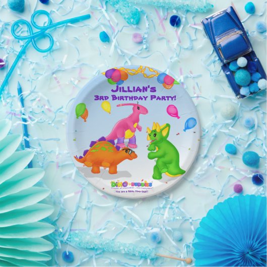 Dino-Buddies™ Papierschale - Dino-Freunde Pappteller (Party)