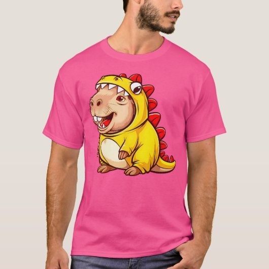Dino Capybara Groovy Halloween Capybara Dinos T-Shirt (Vorderseite)