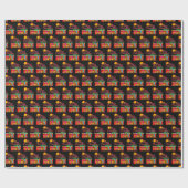 Dino Christmas - Dinosaurier-Strümpfe Geschenkpapier (Flach)