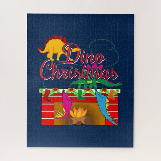 Dino Christmas - Dinosaurier-Strümpfe Puzzle (Vertikal)