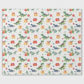 Dino Christmas Geschenkpapier (Flach)