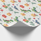Dino Christmas Geschenkpapier (Ecke)