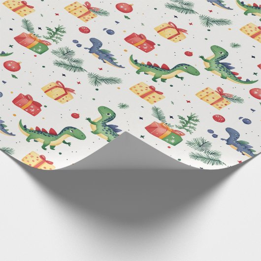 Dino Christmas Geschenkpapier (Ecke)