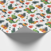 Dino Christmas Geschenkpapier (Ecke)