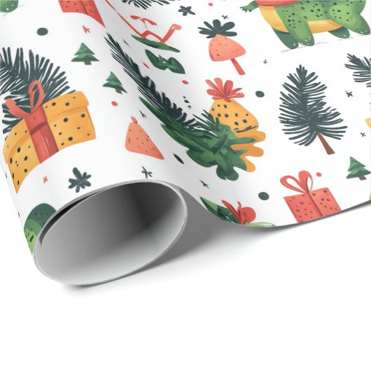 Dino Christmas Geschenkpapier (Rolleneckpunkt)