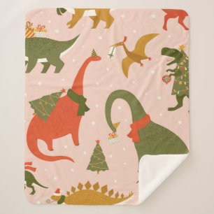 Dino Christmas Party Tree Rex. Dinosaur in Santa H Sherpadecke
