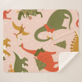 Dino Christmas Party Tree Rex. Dinosaur in Santa H Sherpadecke (Vorderseite (Horizontal))