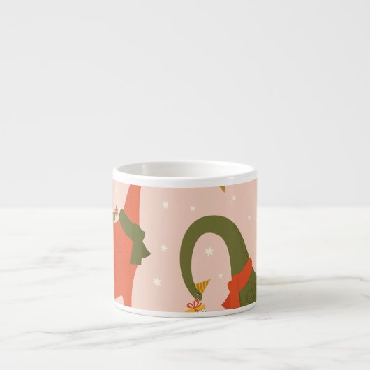 Dino Christmas Party: Tree Rex Espressotasse (Vorderseite)