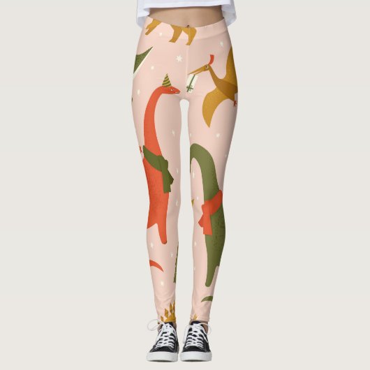 Dino Christmas Party: Tree Rex Leggings (Vorderseite)