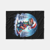 Dino Christmas T-rex Tyrannosaurus Rex Dino Xmas T Fleecedecke (Vorderseite (Horizontal))