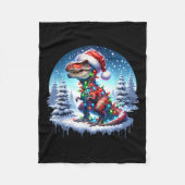 Dino Christmas T-rex Tyrannosaurus Rex Dino Xmas T Fleecedecke (Vorderseite)