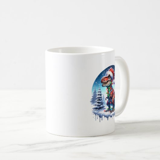 Dino Christmas T-rex Tyrannosaurus Rex Dino Xmas T Kaffeetasse (VorderseiteRechts)