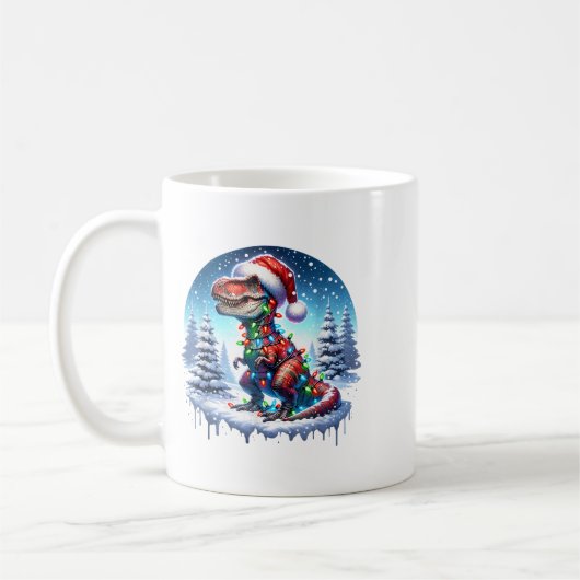 Dino Christmas T-rex Tyrannosaurus Rex Dino Xmas T Kaffeetasse (Links)