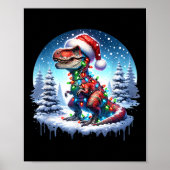 Dino Christmas T-rex Tyrannosaurus Rex Dino Xmas T Poster (Vorne)