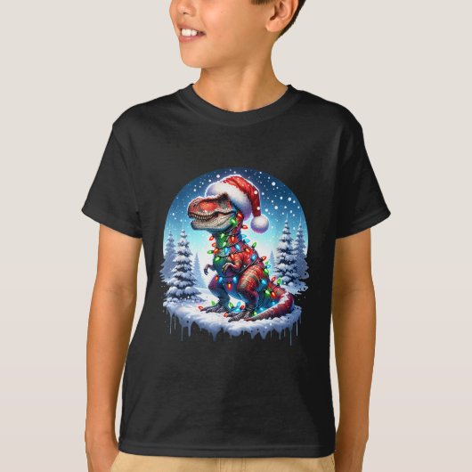 Dino Christmas T-rex Tyrannosaurus Rex Dino Xmas T T-Shirt (Vorderseite)