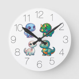 Dino Clock Runde Wanduhr