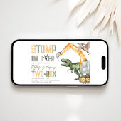 Dino Construction 2. Geburtstag Einladung