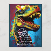 Dino Cool T-Rex Save the Date Postkarte (Vorderseite)