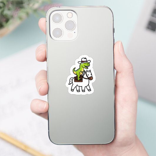 Dino Cowboy Rodeo Sticker (Telefon)