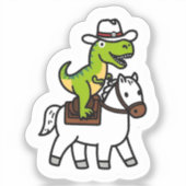 Dino Cowboy Rodeo Sticker (Vorderseite)