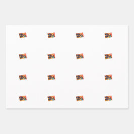 Dino Cowboy Wrapping Paper Flat Sheet Set 3 Geschenkpapier Set