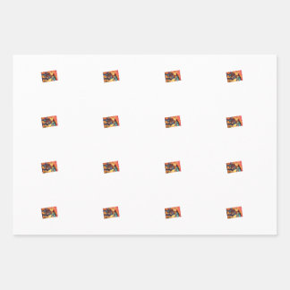 Dino Cowboy Wrapping Paper Flat Sheet Set 3 Geschenkpapier Set