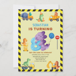 Dino Crew 8. Geburtstag Bau Dinosaurier Einladung