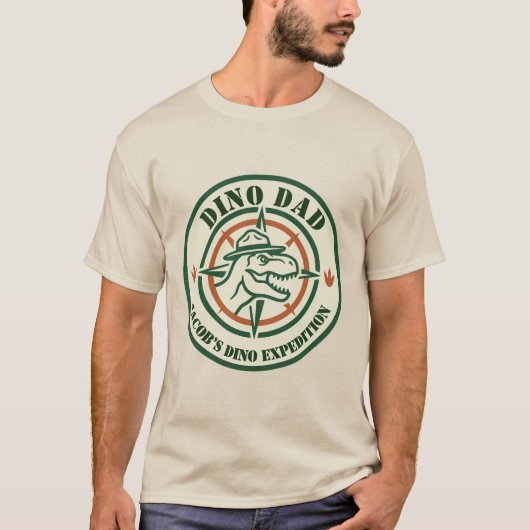 Dino Dad Shirt, Dinosaur Birthday Party  T-Shirt (Vorderseite)