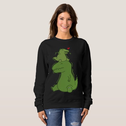 Dino Daddy with small Rex Dinosaur Sweatshirt (Vorne ganz)