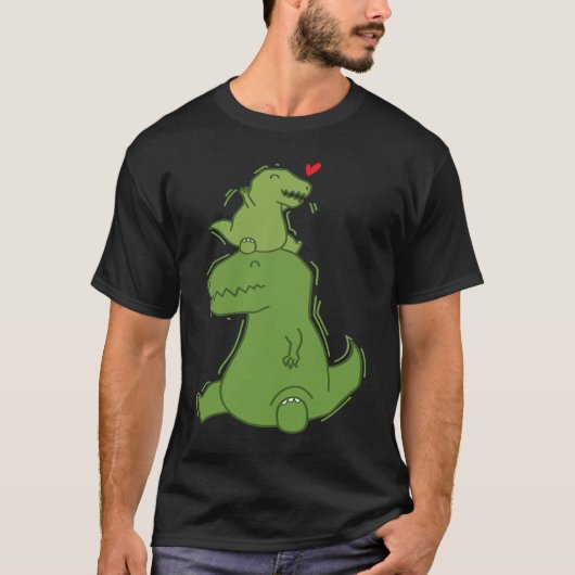 Dino Daddy with small Rex Dinosaur T-Shirt (Vorderseite)