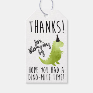 Dino danken Ihnen etikettiert, Geschenkanhänger